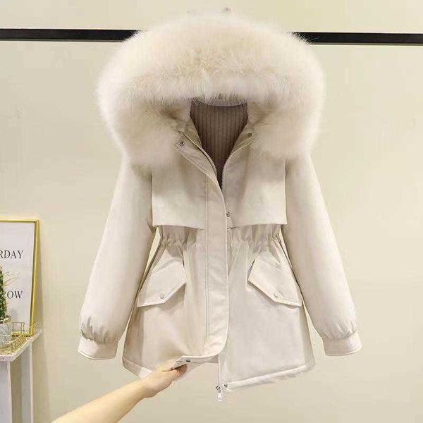 women's down parkas 2022 fashion new winter jacket loose korean big fur collar fleece thick cotton coat female short padded women parka, Black
women's down parkas 2022 fashion new winter jacket loose korean big fur collar fleece thick cotton coat female short padded women parka, Black