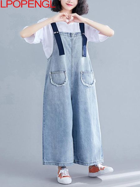 women's jeans high waist denim bib women thin korean pants look loose wide leg nine point overalls jumpsuit streetwear summer 221011, Blue
women's jeans high waist denim bib women thin korean pants look loose wide leg nine point overalls jumpsuit streetwear summer 221011, Blue