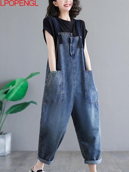 women's jean jumpsuits casual loose denim rompers ladies retro simple all match strap nine point cargo pants overalls 221011, Blue
women's jean jumpsuits casual loose denim rompers ladies retro simple all match strap nine point cargo pants overalls 221011, Blue