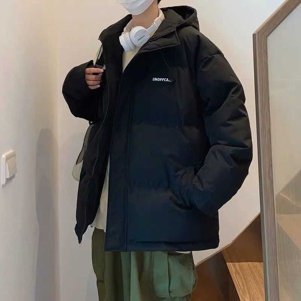 men's down parkas jacket fleece thickening letter graphics winter oversized parka coat korean thick warm with hat g221010, Black
men's down parkas jacket fleece thickening letter graphics winter oversized parka coat korean thick warm with hat g221010, Black