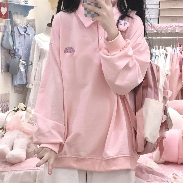 womens hoodies sweatshirts houzhou japanese fashion pink hoodie women kawaii cute embroidery polo collar loose soft girl preppy pullover win, Black
womens hoodies sweatshirts houzhou japanese fashion pink hoodie women kawaii cute embroidery polo collar loose soft girl preppy pullover win, Black