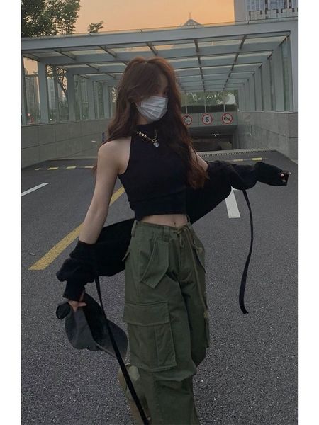 women's pants s high street retro pocket cargo women army green loose waist drawstring sweatpants american casual y2k woman 221011, Black;white
women's pants s high street retro pocket cargo women army green loose waist drawstring sweatpants american casual y2k woman 221011, Black;white