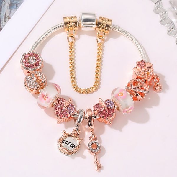 new rose gold charm bracelets charms cherry blossom pendant pink enamel rose flower heart queen dangle for women original diy jewelry fit eu, Golden;silver
new rose gold charm bracelets charms cherry blossom pendant pink enamel rose flower heart queen dangle for women original diy jewelry fit eu, Golden;silver