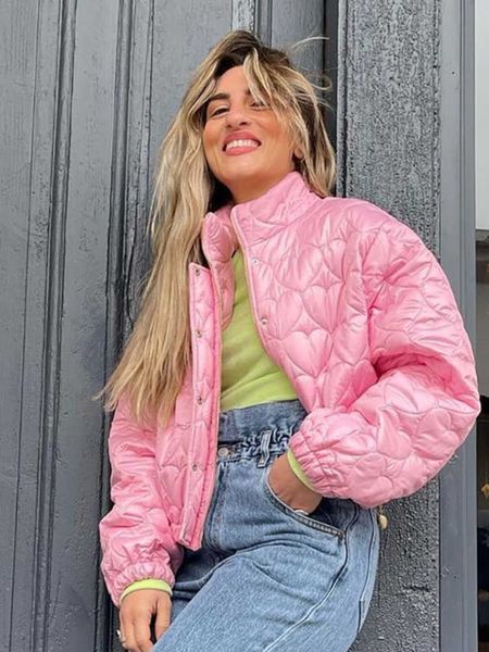 women's down parkas autumn winter fashion stand collar zipper pink quilted jackets parkas for women 2022 casual long sleeve cotton coat, Black
women's down parkas autumn winter fashion stand collar zipper pink quilted jackets parkas for women 2022 casual long sleeve cotton coat, Black