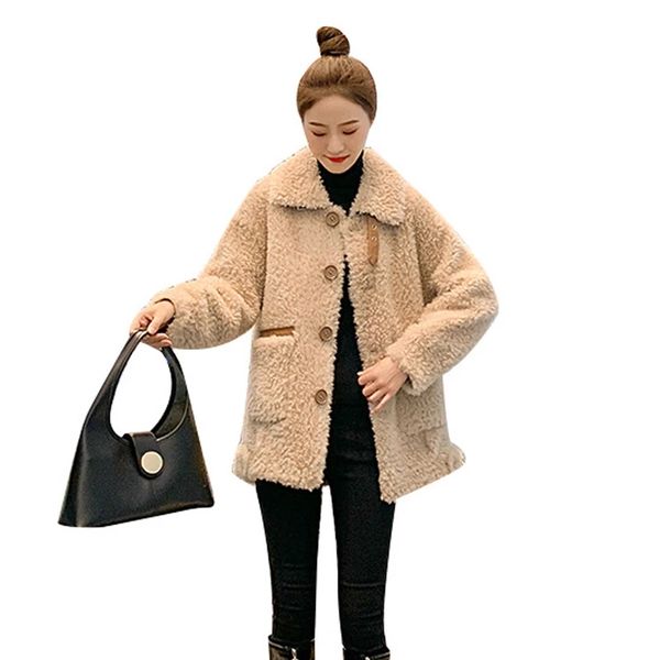 fur coat women wool winter coats office lady faux lamb fur jacket warm outwear, Black
fur coat women wool winter coats office lady faux lamb fur jacket warm outwear, Black