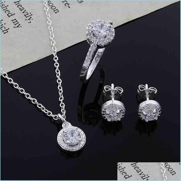other jewelry sets 3pcs jewellery accessories zircon crystal sets plated sier necklace ring earrings suit ornaments 10 8zr y2 drop d dhave, Silver
other jewelry sets 3pcs jewellery accessories zircon crystal sets plated sier necklace ring earrings suit ornaments 10 8zr y2 drop d dhave, Silver