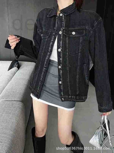 women's jackets designer autumn 2022 new dark grey washing denim coat fashion loose long sleeve 157694 meky, Black;brown
women's jackets designer autumn 2022 new dark grey washing denim coat fashion loose long sleeve 157694 meky, Black;brown