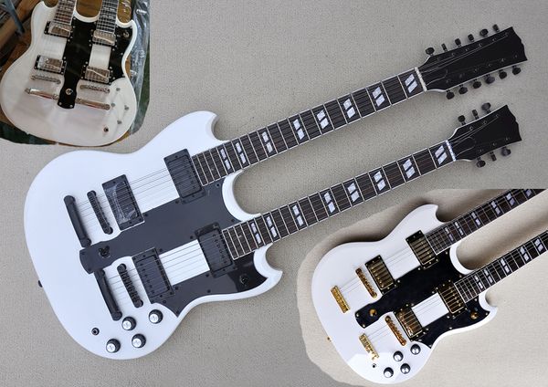 factory custom double neck electric guitar with 6 and 12 strings guitar rosewood fretboard chrome gold black hardware white color offer cust
factory custom double neck electric guitar with 6 and 12 strings guitar rosewood fretboard chrome gold black hardware white color offer cust