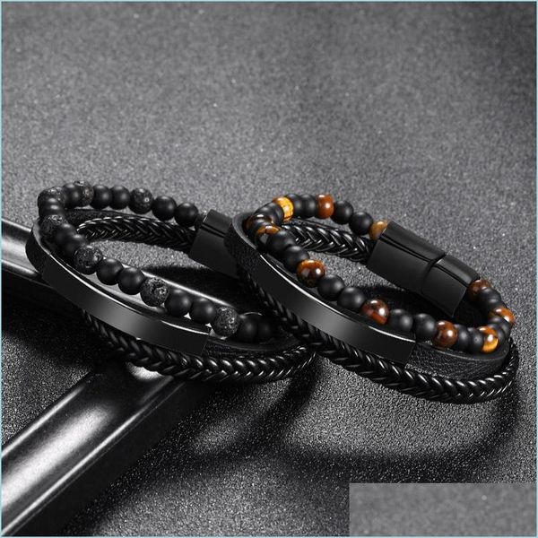 beaded strands factory direct selling 6mm natural tiger eye stone beads bracelet leather rope woven mtilayer mens drop delivery 202 dhqaf, Black
beaded strands factory direct selling 6mm natural tiger eye stone beads bracelet leather rope woven mtilayer mens drop delivery 202 dhqaf, Black