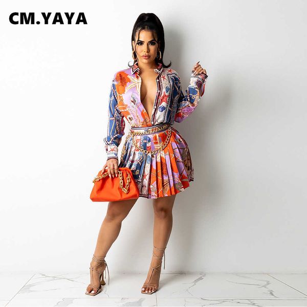 two piece dress cmyaya women set print full sleeve single breasted shirts mini pleated skirts two 2 piece sets female fashion outfit fall j, White
two piece dress cmyaya women set print full sleeve single breasted shirts mini pleated skirts two 2 piece sets female fashion outfit fall j, White