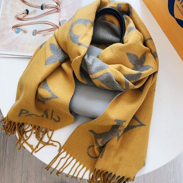 

V New Scarf Echarpe 2022 Scarf Cashmere Thick Shawl Women Long Winter Wram Pashmina Wraps Hijab with Tassel echarpe designer scarf