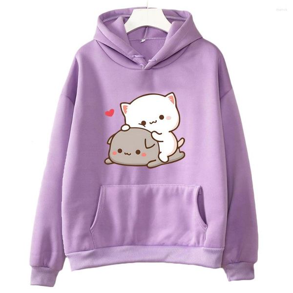 women's hoodies mochi peach and goma cute cat hoodie sweatshirt for girls fashion kawaii cartoon pullovers women/men harajuku aesthetic, Black
women's hoodies mochi peach and goma cute cat hoodie sweatshirt for girls fashion kawaii cartoon pullovers women/men harajuku aesthetic, Black