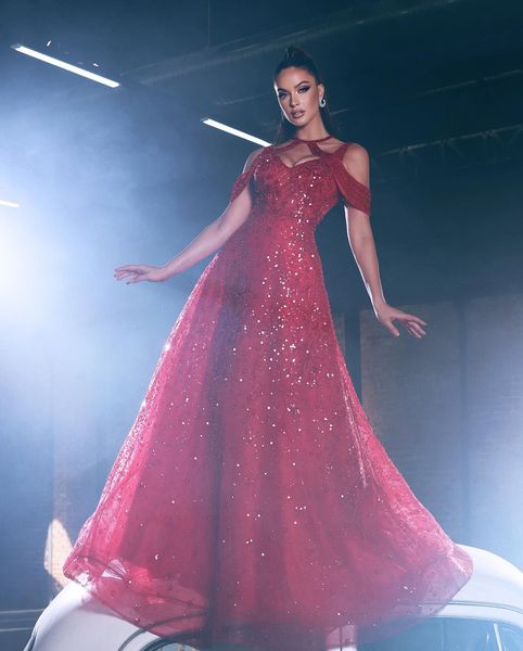 2023 arabic luxurious red prom dresses sequined beading keyhole neck evening formal party second reception gowns, Black
2023 arabic luxurious red prom dresses sequined beading keyhole neck evening formal party second reception gowns, Black