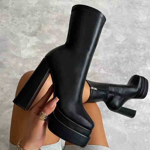hbp boots t-stage walking boots super high heel patent leather square head short tube 2022 new thick waterproof platform fashion women', Black
hbp boots t-stage walking boots super high heel patent leather square head short tube 2022 new thick waterproof platform fashion women', Black