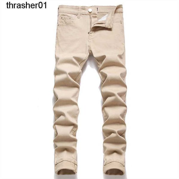 new men's designer amirs fashion brand slim elastic khaki men's streetwear jeans, Blue
new men's designer amirs fashion brand slim elastic khaki men's streetwear jeans, Blue