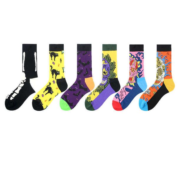 men's socks happy funny horrible cat ghost colorful skeleton halloween bat male crew socks streetwear cotton men skateboard dress t2210, Black
men's socks happy funny horrible cat ghost colorful skeleton halloween bat male crew socks streetwear cotton men skateboard dress t2210, Black