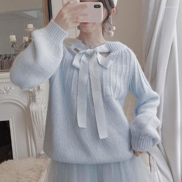 women's sweaters korean sweater solid full bow pullover autumn winter loose women warm cute knit ropa mujer regular female 197, White;black
women's sweaters korean sweater solid full bow pullover autumn winter loose women warm cute knit ropa mujer regular female 197, White;black