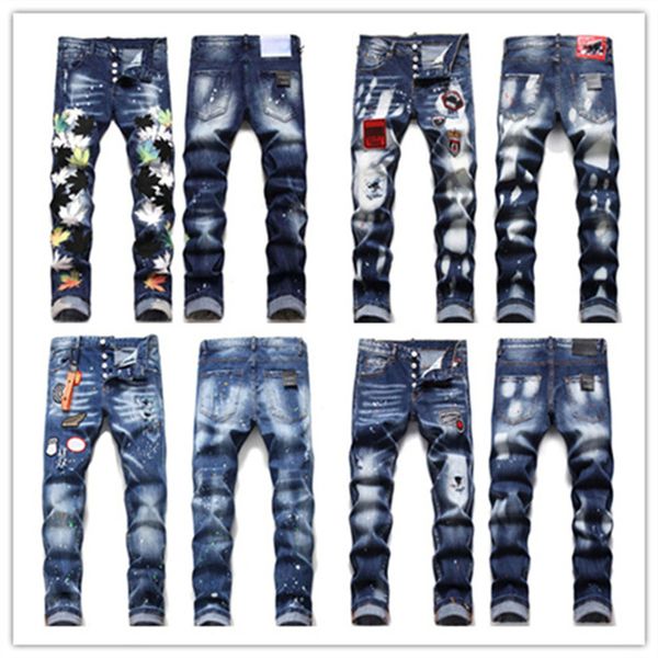 men ripped painted dark blue jeans fashion sreetwear biker designer hip hop slim fit washed destroyed hole clothing printing summer stretch
men ripped painted dark blue jeans fashion sreetwear biker designer hip hop slim fit washed destroyed hole clothing printing summer stretch