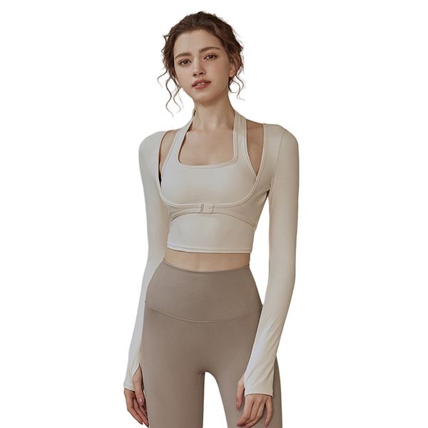 womens yoga clothes halter with chest pad fake two-piece sports dance fitness running long-sleeved vest
womens yoga clothes halter with chest pad fake two-piece sports dance fitness running long-sleeved vest