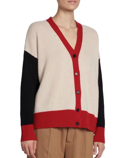 women's hoodies & sweatshirts 2022 european color blocking fashion element leisure style v-neck long sleeve knitted cashmere cardigan, Black
women's hoodies & sweatshirts 2022 european color blocking fashion element leisure style v-neck long sleeve knitted cashmere cardigan, Black