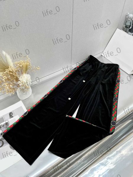 designer fashion womens velvet pants elastic waist casual pant contrast color stripe printed classic sportstrousers brand women clothes, Black;white
designer fashion womens velvet pants elastic waist casual pant contrast color stripe printed classic sportstrousers brand women clothes, Black;white