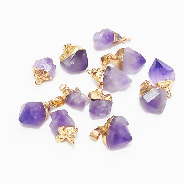 gold plating natural stone irregular pendant amethyst crystal charms for women jewelry, Silver
gold plating natural stone irregular pendant amethyst crystal charms for women jewelry, Silver