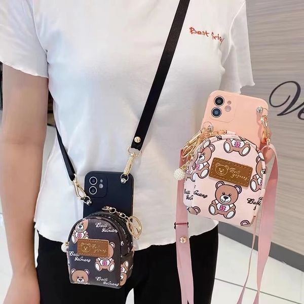 luxury cases wallet cute bear lipstick card bag lanyard silicone phone case for iphone 14 pro max 11 12 13pro max xs xr x 7 8plus se cover
luxury cases wallet cute bear lipstick card bag lanyard silicone phone case for iphone 14 pro max 11 12 13pro max xs xr x 7 8plus se cover