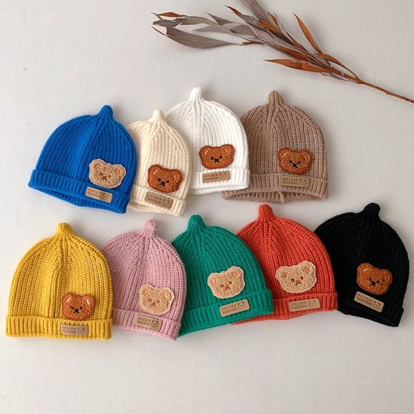 korea autumn winter baby hat boys girls warm beanie cartoon bear label pattern thicken soft kids solid color knitted hats, Yellow
korea autumn winter baby hat boys girls warm beanie cartoon bear label pattern thicken soft kids solid color knitted hats, Yellow