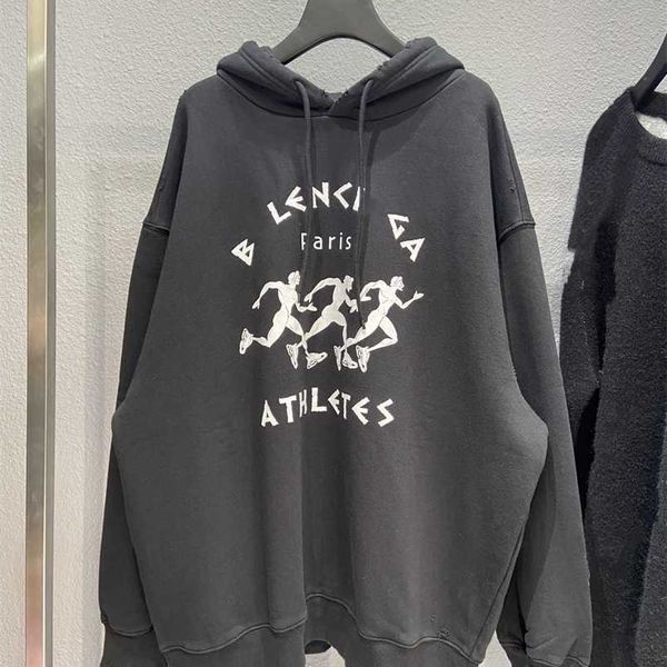men hoodies balenciga high version of paris b athletic running men's printed ragged holes and wo loose hooded fleece sweater top, Black
men hoodies balenciga high version of paris b athletic running men's printed ragged holes and wo loose hooded fleece sweater top, Black