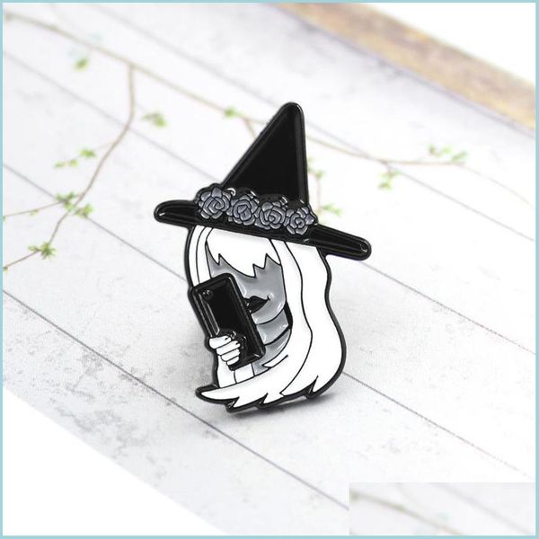 pins brooches classic witch image brooch basic with phone and flower crown enamel pin denim backpack t-shirt badge halloween punk g dhkbn, Gray
pins brooches classic witch image brooch basic with phone and flower crown enamel pin denim backpack t-shirt badge halloween punk g dhkbn, Gray