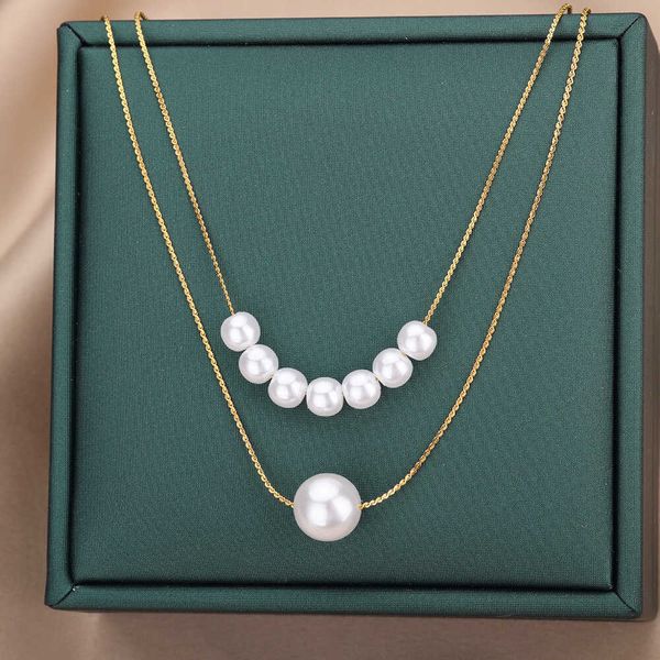 pendant necklaces korean style simulated pearl necklace for women engagement wedding choker necklaces stainless steel chain vintage jewelry, Silver
pendant necklaces korean style simulated pearl necklace for women engagement wedding choker necklaces stainless steel chain vintage jewelry, Silver