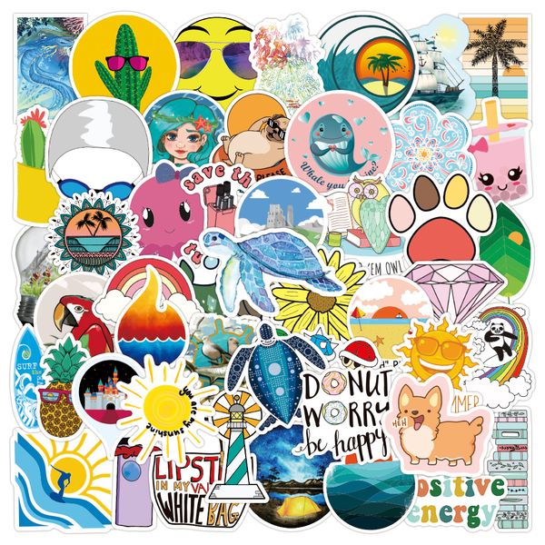 

100pcs vsco beach scenery sticker cute cartoon waterproof stickers pack for lapdiy luggage notebook car