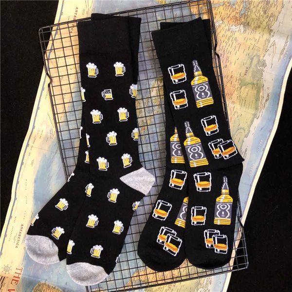 men's socks crew cotton socks beer tumbler rock glass mug innch official original design 2021 new pop street fashion sox t221011, Black
men's socks crew cotton socks beer tumbler rock glass mug innch official original design 2021 new pop street fashion sox t221011, Black