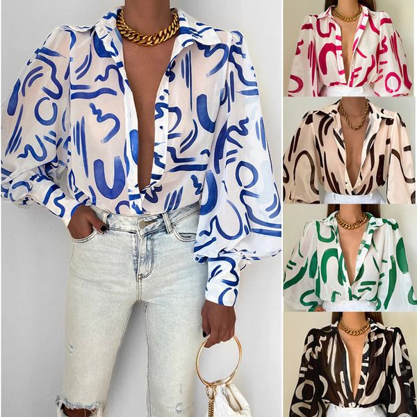 vintage button up print loose blouses autumn lantern sleeve female shirt fashion women elegant chiffon blouse new, White
vintage button up print loose blouses autumn lantern sleeve female shirt fashion women elegant chiffon blouse new, White