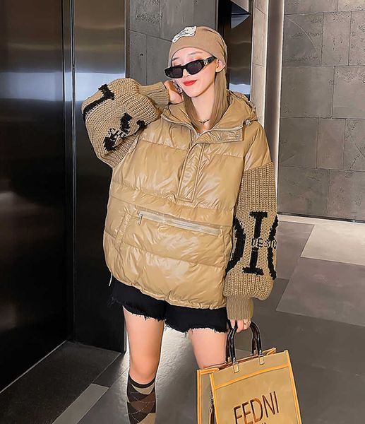 women's down parkas half zipper padded jacket women winter short pullover jacket european station 2022 new knitted sleeve down cotton j, Black
women's down parkas half zipper padded jacket women winter short pullover jacket european station 2022 new knitted sleeve down cotton j, Black