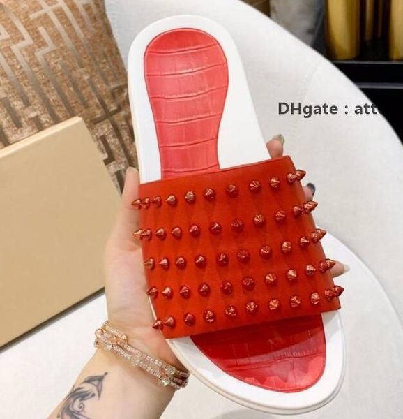bottoms christians 2021 red slippers studded spikes flip flops men women sandals summer beach platform slipper designer casual shoes cfu nmi, Black
bottoms christians 2021 red slippers studded spikes flip flops men women sandals summer beach platform slipper designer casual shoes cfu nmi, Black