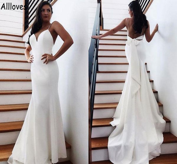 spaghetti straps trumpet mermaid wedding dresses elegant satin boho beach garden sweep train bridal gowns plus size backless simple robes de, White
spaghetti straps trumpet mermaid wedding dresses elegant satin boho beach garden sweep train bridal gowns plus size backless simple robes de, White