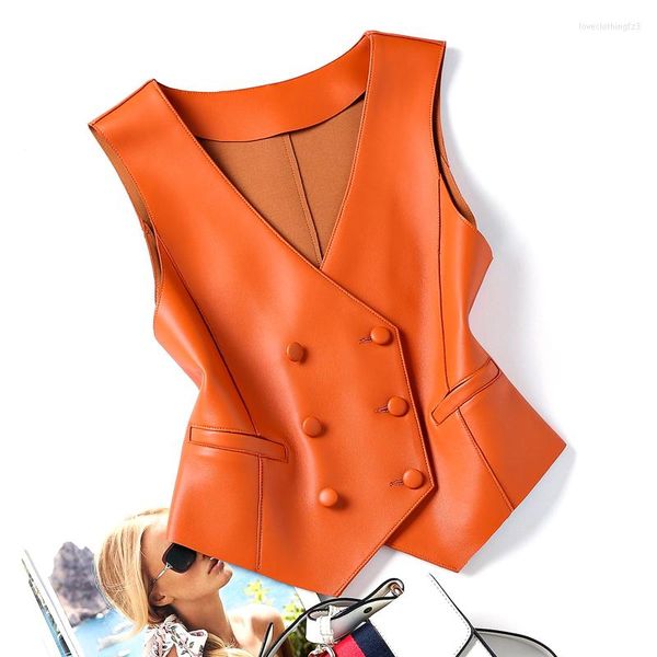 women's leather fashion short jacket women autumn winter real sheepskin vest female warm solid color waistcoat zm1091, Black
women's leather fashion short jacket women autumn winter real sheepskin vest female warm solid color waistcoat zm1091, Black