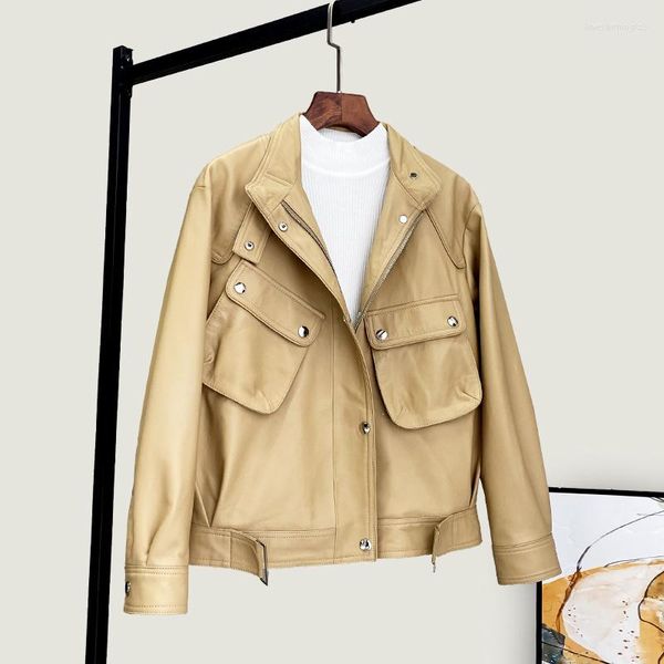 women's leather fashion 2022 genuine jacket women short sheepskin coat female spring autumn coats mujer chaqueta pph3418, Black
women's leather fashion 2022 genuine jacket women short sheepskin coat female spring autumn coats mujer chaqueta pph3418, Black