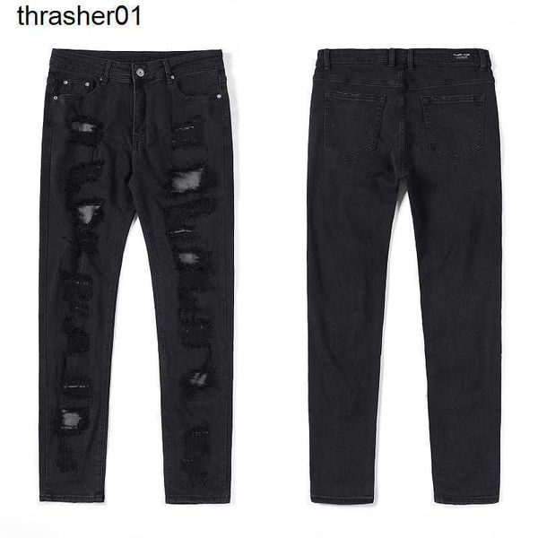 men's designer leisure amirs trend street damage worn jeans streetwear black slim streetwear jeans, Blue 
men's designer leisure amirs trend street damage worn jeans streetwear black slim streetwear jeans, Blue