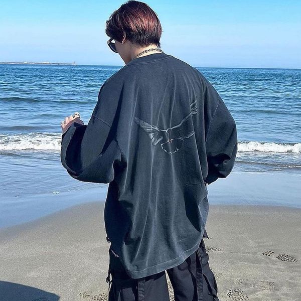 quality long sleeve men's plus tees women 1 crew neck cotton 2023ss, Black;brown 
quality long sleeve men's plus tees women 1 crew neck cotton 2023ss, Black;brown