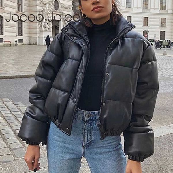 women's down parkas winter thick warm cropped puffer jacket women black pu leather parkas elegant zipper coat cotton padded punk outwea
women's down parkas winter thick warm cropped puffer jacket women black pu leather parkas elegant zipper coat cotton padded punk outwea