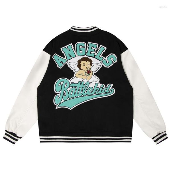 men's jackets 2022 varsity baseball jacket harajuku letter angel embroidery patchwork college bomber fashion couple streetwear coats, Black;brown
men's jackets 2022 varsity baseball jacket harajuku letter angel embroidery patchwork college bomber fashion couple streetwear coats, Black;brown