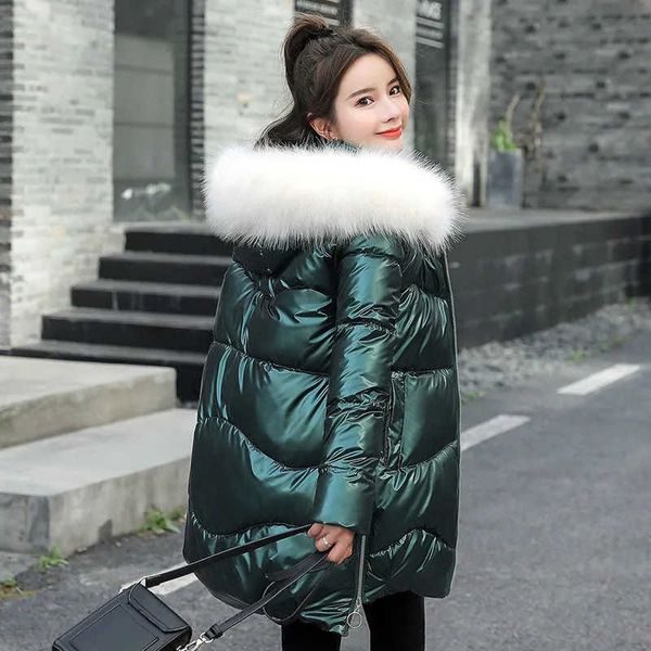 women's down parkas 2021 new women jacket winter parkas long coat fur collar hooded glossy overcoat female cotton padded parka waterpro, Black
women's down parkas 2021 new women jacket winter parkas long coat fur collar hooded glossy overcoat female cotton padded parka waterpro, Black