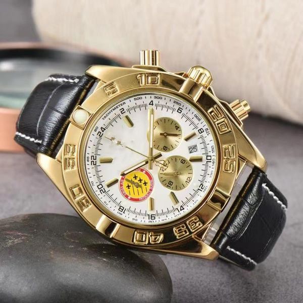 2022 men's luxury waterproof wristwatch men's 6-pin chronograph real leather strap wristwatch calendar luxury quartz watch atmosph, Slivery;brown
2022 men's luxury waterproof wristwatch men's 6-pin chronograph real leather strap wristwatch calendar luxury quartz watch atmosph, Slivery;brown