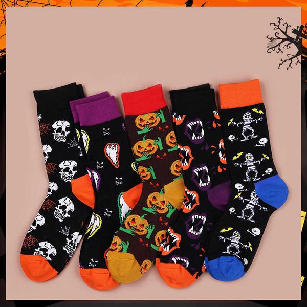 men's socks medium tube couples sock new cotton halloween funny skull pumpkin and women's cute t221011, Black
men's socks medium tube couples sock new cotton halloween funny skull pumpkin and women's cute t221011, Black