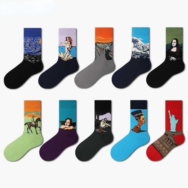 men's socks starry night cotton funny painting socks women men western mona lisa kiss oil painting retro-classical series couple sock t, Black
men's socks starry night cotton funny painting socks women men western mona lisa kiss oil painting retro-classical series couple sock t, Black