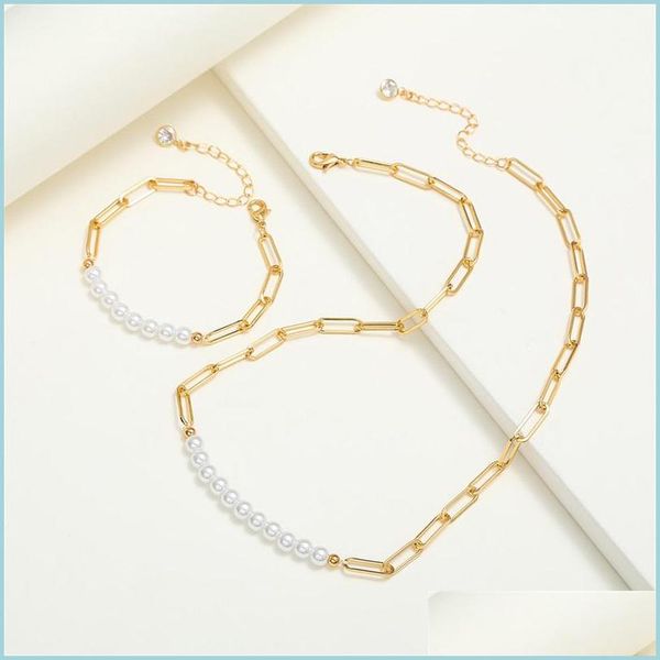 link chain fashion pearl bracelet necklace for women simple gold sier color jewelry femme accessories party friend gift 3721 q2 dro dhghw, Black
link chain fashion pearl bracelet necklace for women simple gold sier color jewelry femme accessories party friend gift 3721 q2 dro dhghw, Black