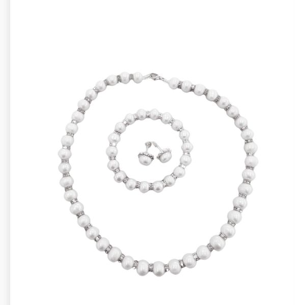 natural freshwater pearl beads set earnail necklace bracelet set three piece jewelry for women is fashionable and beautiful, Silver
natural freshwater pearl beads set earnail necklace bracelet set three piece jewelry for women is fashionable and beautiful, Silver