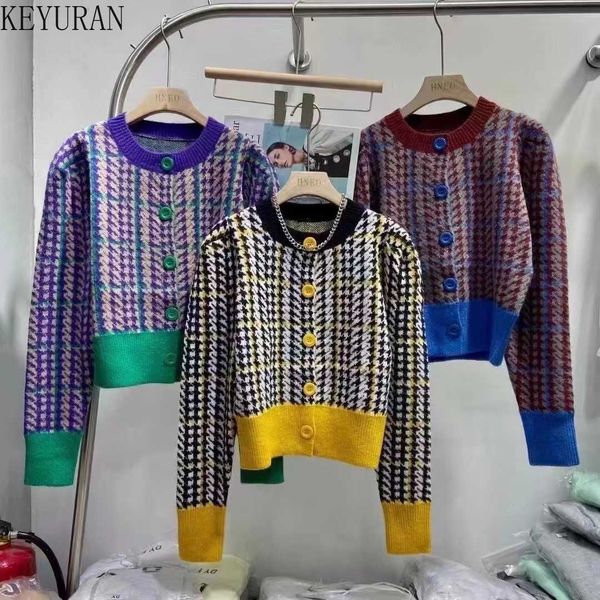 women's knits tees contrast color houndstooth cardigan women sweater jacket 2022 spring autumn new long-sleeved knitted cardigans purpl, White
women's knits tees contrast color houndstooth cardigan women sweater jacket 2022 spring autumn new long-sleeved knitted cardigans purpl, White